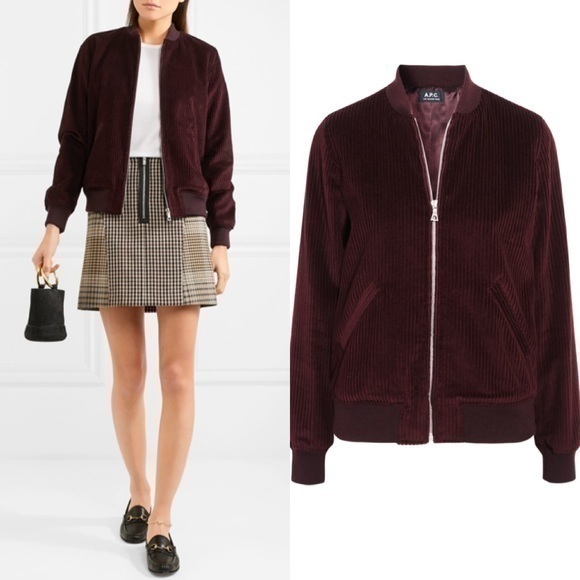 A.P.C. Corduroy Bomber Jacket Size 34